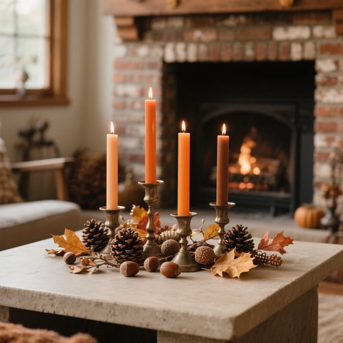 12-Pack Earth Tone Taper Candles, 10 Inch Unscented Dripless Candlesticks, Long-Lasting Burn Time of 7-8 Hours, Perfect for Fall Harvest Halloween Thanksgiving Dinners Parties and Home Décor