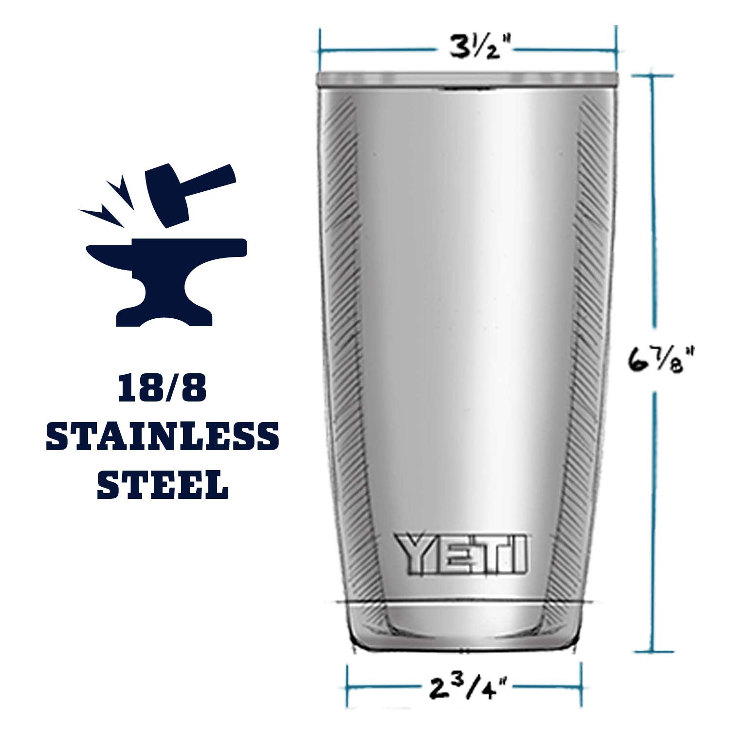 YETI Rambler 20 oz Tumbler, Stainless Steel, Vacuum Insulated with MagSlider Lid, Prickly Pear