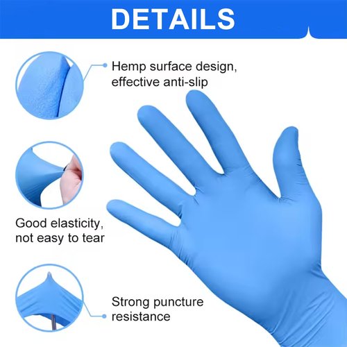 ZMDREAM Nitrile Gloves 4 Mil Thick 200 Counts Latex-Free, Powder-Free, Textured Grip Size M for Exam, Food Service