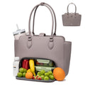 LOVEVOOK Lunch Tote Bag for Women, 2-in-1 Work Tote Bag with Lunch Compartment, Insulated Lunch Bag & 15.6 Inch Laptop Bag for Women, Ideal for Teacher, Nurse and Camping Use, Pink Mud