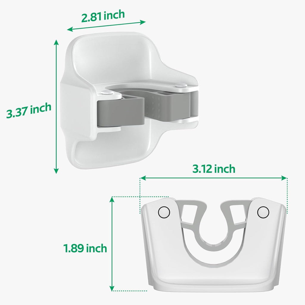 Reliahom Broom Holder Wall Mount - No Drilling, Self-Adhesive Mop Grippers | 3 Pack, White Garage Organizer