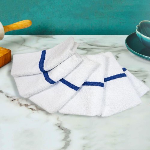 CASA COPENHAGEN Classic Bar Mop Towels - Pack of 12, 10"x10" 100% Cotton, Highly Absorbent & Durable Towels, Multipurpose Kitchen Towels for Home, Bar, Restaurant, Cleaning & More