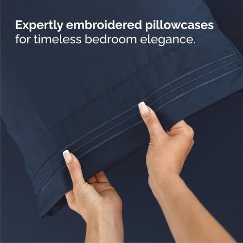 Cal King Size Sheet Set by [Brand Name] - Comfy Cooling Bed Sheets | Luxury Hotel Quality - Deep Pockets, Soft & Wrinkle-Free - Navy Blue
