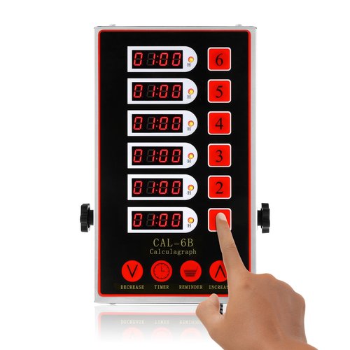 BEAMNOVA 6 Channel Digital Kitchen Timer Cooking Reminder Commercial Loud Ring Alarm Stainless Steel Adjustable Volume