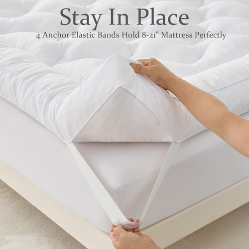 WhatsBedding 5 Inch Memory Foam Mattress Topper Queen Size, Supportive Fluffy Shredded Memory Foam Filled Pillow Top, Extra Soft Bed Topper for Back Pain Relief, 60x80x5 Inch