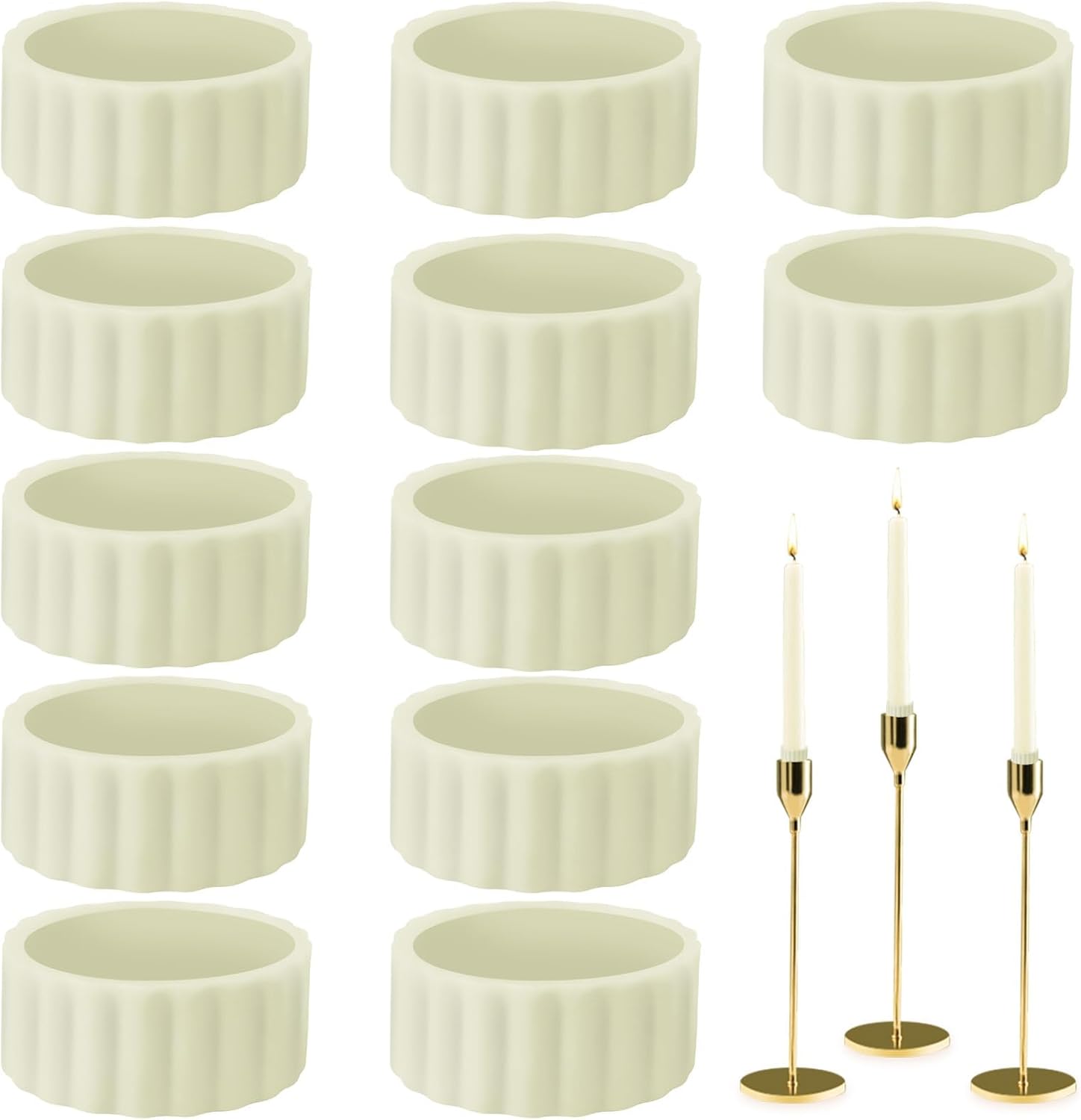 Skiennix 12Pcs Silicone Candle Grippers - Upright Holders for Weddings & Festivals, Elastic Fitters