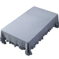 rismart Ruffle Rectangular Linen Table Cloth Cover Tablecloth Blue,140 x 180 cm