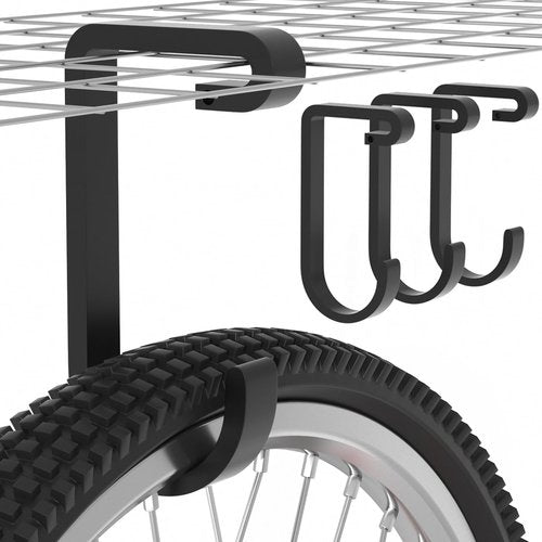 Bussdis Heavy-Duty Bike Hooks - Thickened Garage Ceiling Rack for Safe Overhead Storage | 4 Pack, 50 lb Capacity