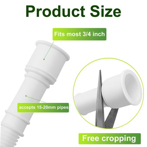 THDEING Dehumidifier Drain Hose with Cuttable Rubber Adapter & Connect Clamp,3/4 Inch FHT, Flexible Universal Drain Hose for Most Dehumidifier and Air Conditioner Brands (5 Feet)
