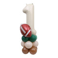 First Year Down DIY Kit - American Football Balloon Tower Decorations, Sports Theme 1st Birthday Centerpiece with Touchdown Number Balloons