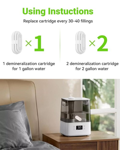 Mbetter 8 Pack Demineralization Cartridge Compatible with All LEVOIT Top Fill Humidifiers, Humidifier Water Cleaners, Efficiently Reduce Dust & Odor