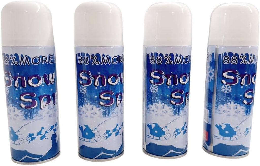 Skiennix Winter Textured Snow Spray - 4 Pack of 8oz Aerosol Bottles for Holiday Crafts & Decorations