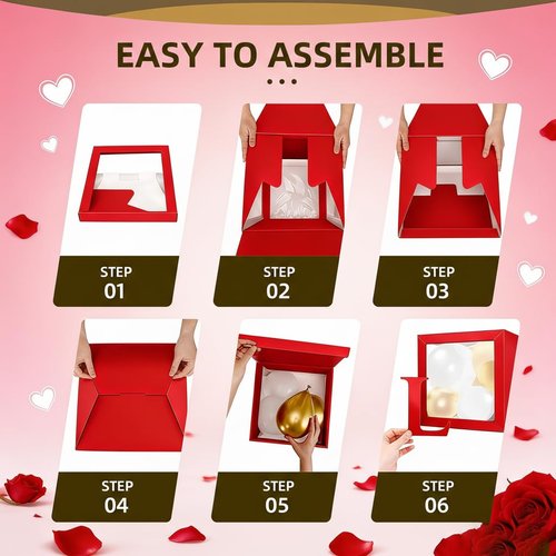 PityBlns Valentine's Day Balloon Arch Kit - Valentines Boxes with "LOVE" Letter Red Pink Heart Foil Balloons and Latex Balloons Garland Kit for Valentines Day Galentines Anniversary Party Decorations