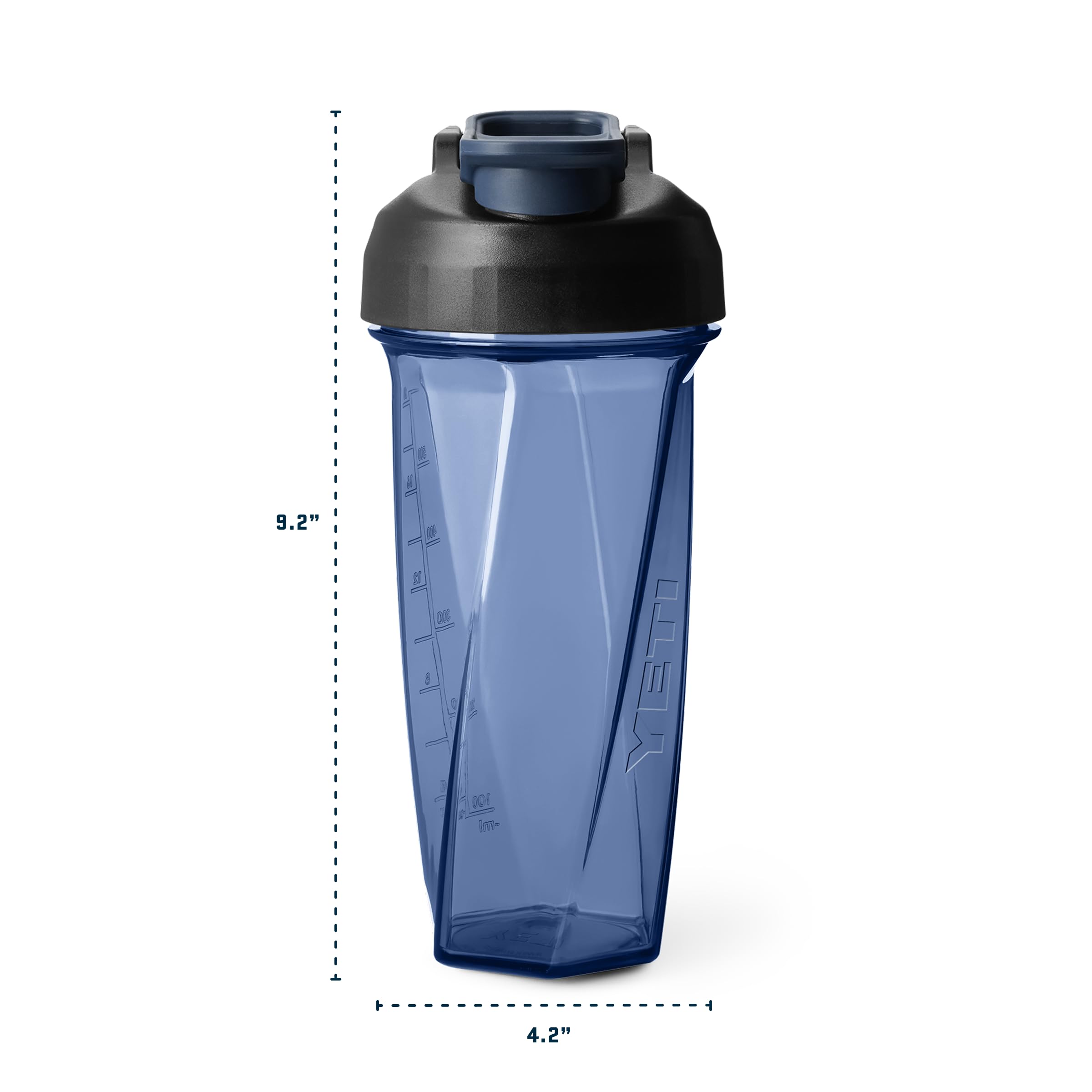 YETI Yonder Helimix Vortex Blender Shaker Bottle Holds up to 27oz | No Blending Ball or Whisk | USA Made | Portable Pre Workout Whey Protein Drink Shaker Cup | Dishwasher Safe, Charcoal