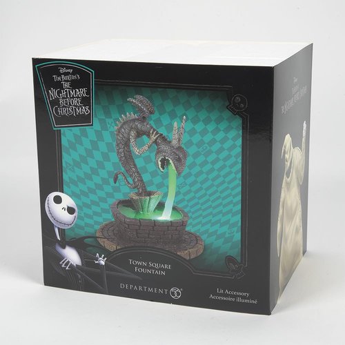 Department 56 the Nightmare Before Christmas Village Accessories Town Square Fountain Lit Figurine, 5 Inch, Multicolor