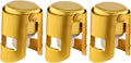 Champagne Stoppers with Stainless Steel Champagne Saver with Food Grade Silicone Leak proof Keep Fresh Suitable for Champagne, Cava, Prosecco and Sparkling (Gold, 3 Pack)