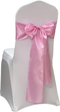 Regine Switzerland Satin Chair Sashes - Elegant Light Pink Chair Bows for Weddings & Parties (10 Pack)