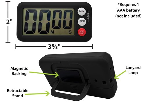 Teacher Created Resources Black Magnetic Digital Classroom Timer (TCR21041)