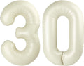 Number Balloons - 30 & 40 Inch Cream Foil Birthday Decorations for Him & Her | Perfect for Celebrations