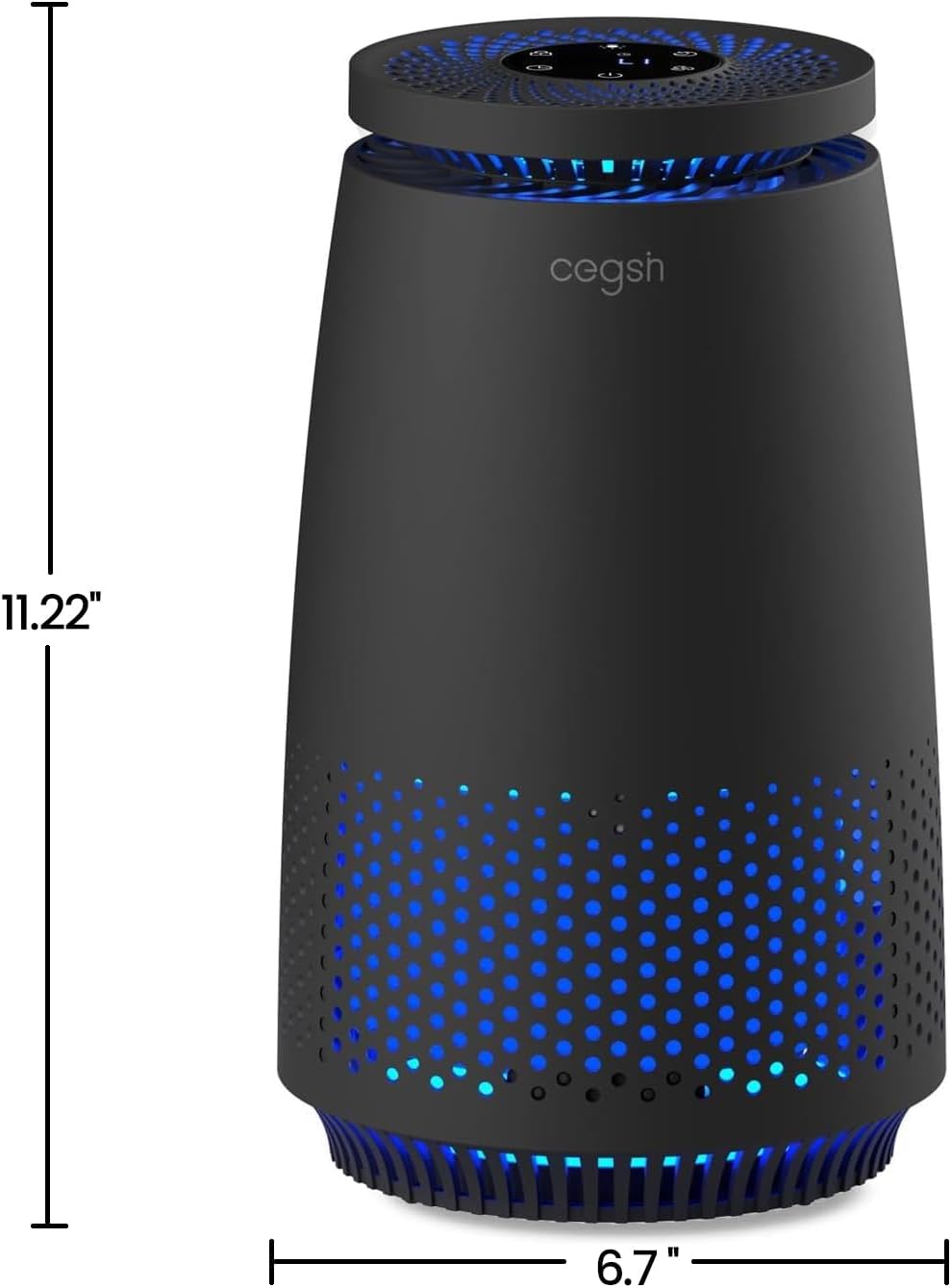 Skiennix Air Purifier - 3-in-1 HEPA Filter for Pets, Dust & Odors | Quiet Operation, Black