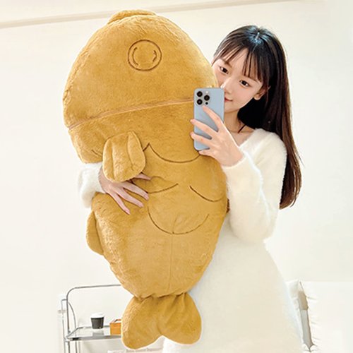 Ditucu 11.8 inch Taiyaki Cat Plush Pillow Cute Kitten Inside Fish 2 in 1 Soft Stuffed Animal Plushies Toys with Outfit Sleeping Doll Gifts for Girls Boys