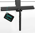Ecooe Silicone Shower Squeegee - 13" Glass Cleaner Wiper with Stainless Steel Core | Black for Home & Car