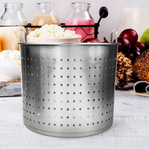 UPKOCH Large Stainless Steel Steamer Basket Stock Pot Insert, Seafood Boil Strainer for Crawfish Crab Shrimp, Metal Cooking Frying Steam Bucke