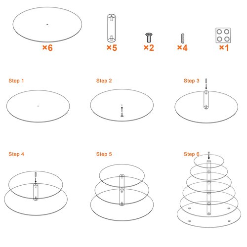 Cupcake Stand, 6 Tier Large Cupcake Stand for 50 Cupcakes, Round Tiered Cupcake Holder, Clear Acrylic Cup Cake Tower Stand, Dessert Table Display Set for Party, Wedding, Birthday, Party, Halloween