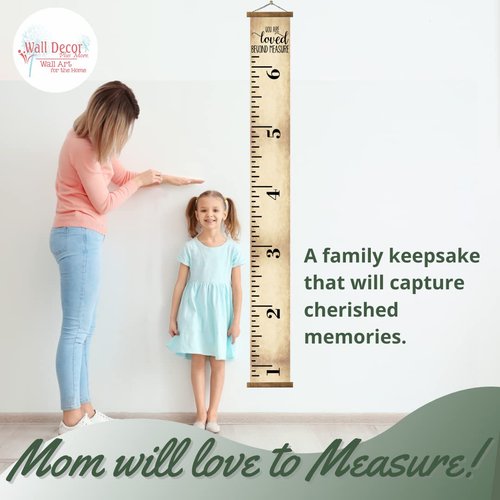 Canvas Growth Chart for Wall - Gender Neutral Kids Height Chart - Ready to Hang Nursery Decor - Wall Hanging Canvas