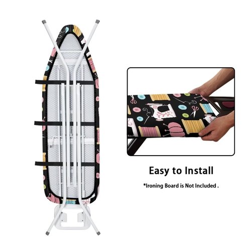 Gekhuqory Sewing Machine Patterns Ironing Board Cover Premium Polyester, Fits Full Size Board | Stain and Scorch Resistant; Elastic Edge | Laundry Accessories