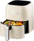 Charmi 5QT Air Fryer - Retro Design with Digital Touchscreen, 8 Cooking Presets | Cream White