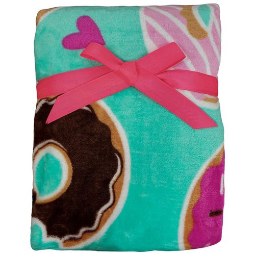 Donut Day Dreams Super Soft Throw Blanket - 50x60 Throw Blanket for Bedroom, Living Room, Spring Time, Holidays, Kids, Babies, Adults & Decor, Gifts Blue Donuts Blanket