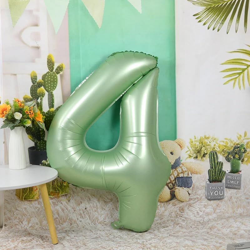 Numbers Balloon - 40 Inch Large Olive Green 3 for Birthday Decor | Perfect for Three-Year-Old Celebrations
