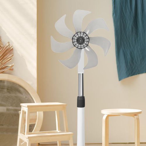 Hemoton 14 Inch Electric Fan Blades Replacement for Standing Pedestal Fan 7-Blade Plastic Propeller with Set Screws Compatible with 1.49 Inch Shaft