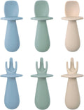 Baby Bliss Baby Spoons - 6 Pack Silicone Utensils for Self-Feeding | BPA Free, Perfect for 6 Months+