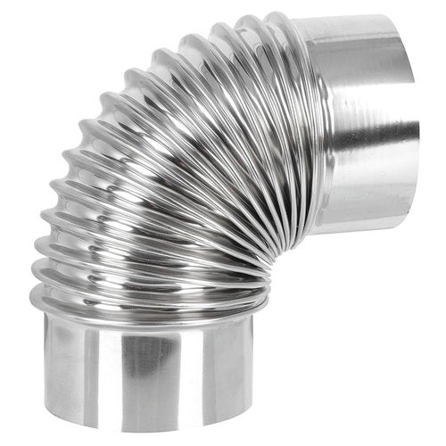 90 Degree Stove Pipe 3 Inch Stainless Steel Stove Pipe Elbow Extension Tube Chimney Flue Exhaust Pipe for Outdoor Wood Stove, Camping Stove Accessories