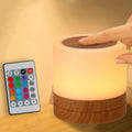 Skiennix Nursery Night Light - USB Rechargeable Desk Lamp with 13 RGB Colors & Remote Control | Portable Bedside Lamp (Brown)
