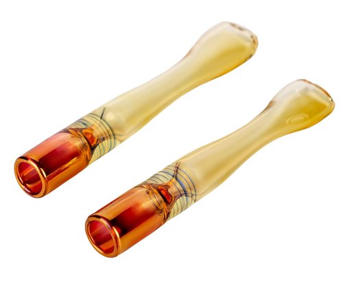 2 PCS 3 Inch long Handmade Golden Borosilicate Glass Tube 11mm 0.4IN OD, 9mm 0.35 ID Glass Blowing Stem Steam Tube