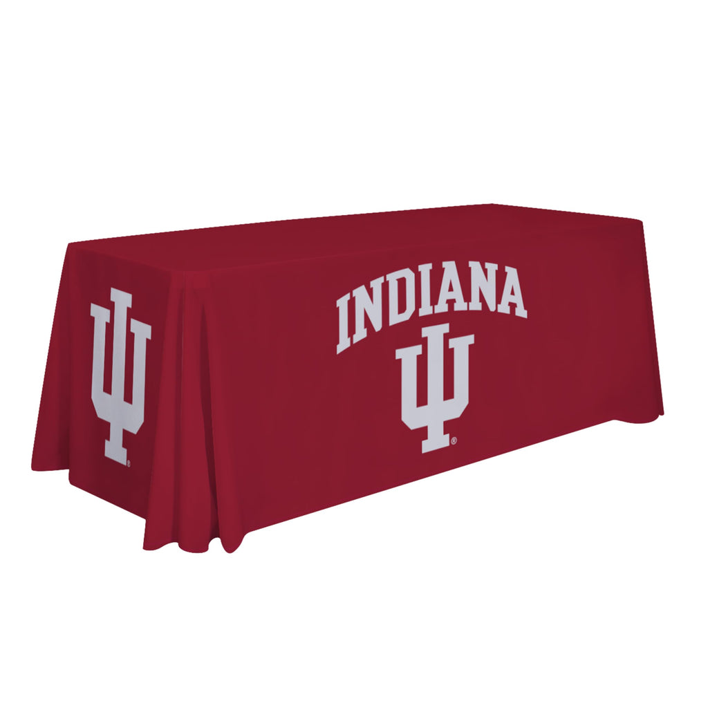 Victory Corps Indiana Hoosiers College Sports Printed Table Throw - NCAA Licensed - Polyester - School Tablecloth (White, Red) (6' Draped)