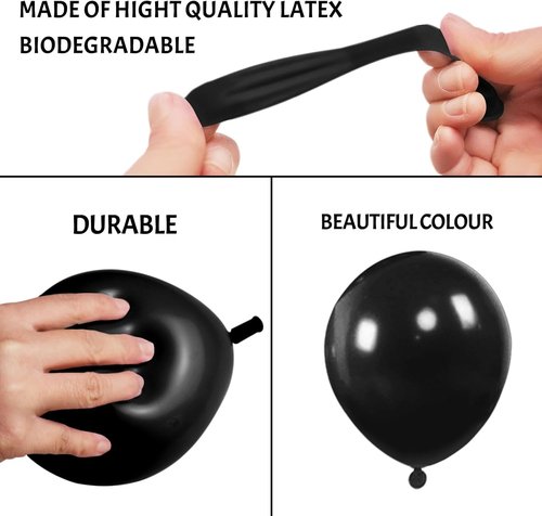 Black Balloons | 110 Pcs Mini 5-Inch Thick Latex Balloons for Birthday & Wedding Decor