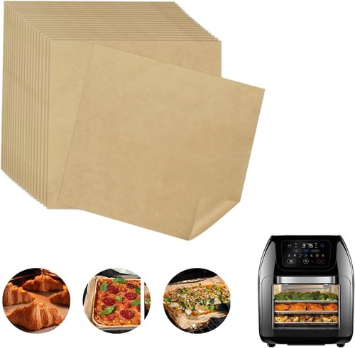 CHEFMAN Air Fryer Liners - Disposable Unbleached Parchment Paper, 200 PCS Square Non-Stick Baking Sheets