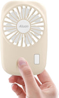 Aluan Handheld Mini Fan - Powerful Portable USB Rechargeable Eyelash Fan for Home & Travel | Beige