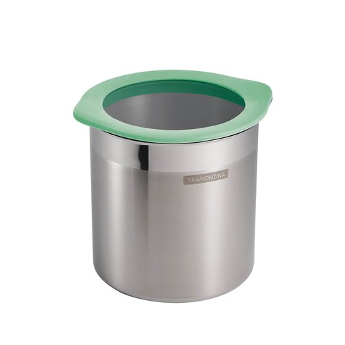 Tramontina 4-Piece Food Storage Containers with Silicone Lids, Stainless Steel Reusable Canister Set, Kitchen Pantry Organizer for Oats, Flour, Cereal, Sugar, Snacks (Mint Green)