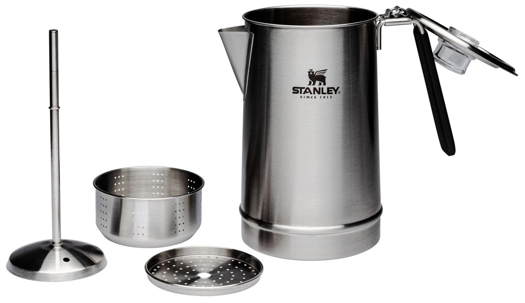 STANLEY Hold Tight Percolator Coffee Pot 1.1 qt | Stainless Steel 6 Cup Coffee Maker | Stove Top or Open Fire | Backpacking, Camping, Hiking Cookware | BPA-Free | Stainless Steel