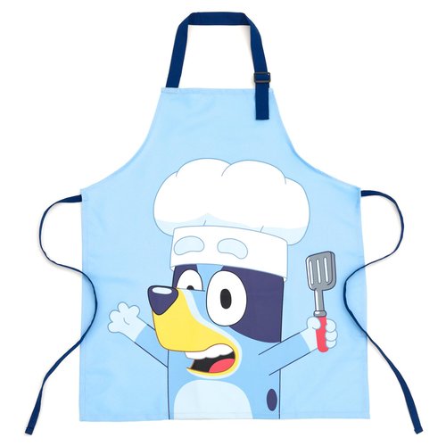 Bluey One Size Toddler Twill Apron and Chef Hat Cooking Set Sky Blue Bluey OS Toddler