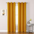 ChrisDowa Room Darkening Curtains - Thermal Insulated Blackout Panels, Mustard Yellow, 42W x 84L
