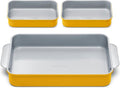 Caraway Nonstick Baking Pan Set - 2x 9" x 6.5" & 1x 9" x 13" - Non-Toxic, PTFE & PFOA Free - Durable Aluminized Steel for Casseroles & Lasagna - Marigold