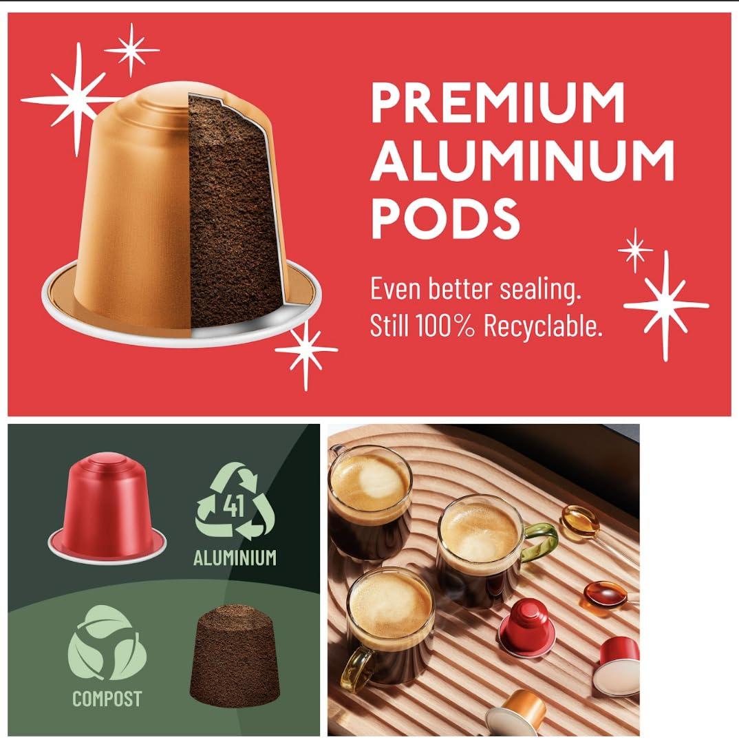 ROSSO CAFFE Espresso Coffee Pods for Nespresso Machines - Holiday Limited Edition - 80 Aluminium Capsules - Compatible with all Nespresso Original line Machines (Holiday Blend and Pumpkin Spice)