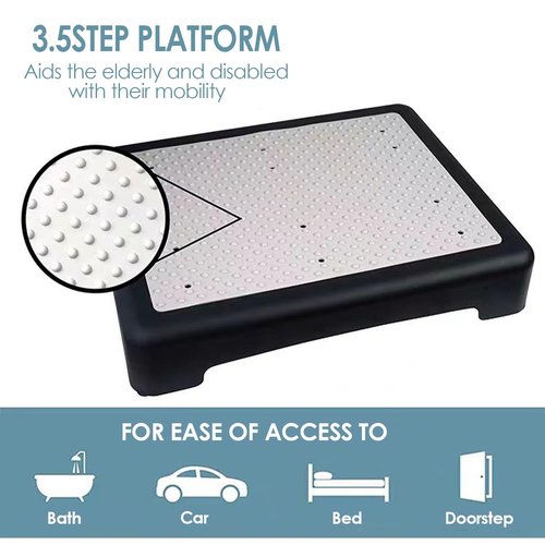 JforSJizT 3.7 in Height One Step Stool for Adults Elderly Seniors, Non-Slip Portable Mobility Platform Step Riser for High Beds,Bathroom,Bedroom,Kitchen,Bedside,Kids Support