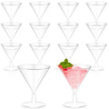 Yinkin 12 Pcs 2 oz Plastic Martini Glasses Disposable Clear Cocktail Dessert Parfait Glasses Unbreakable Mini Martini Cups for Wedding Party Bowl Wine Ice Cream (Stem)